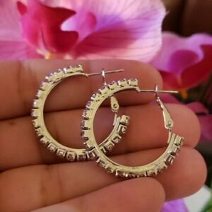 Crystal Hoop Classic Earrings 1" diameter